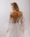 Long Tulle Transparent Detachable Elastic Band Wedding Sleeves DG050