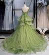 Long Woman Ceremony Dress Prom Fruit Green Prom Gown