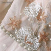Long sleeve Full Pearls Wedding Dresses Luxury