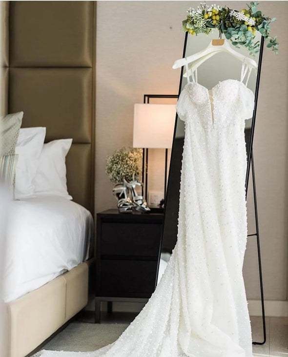 Luxury Wedding Dress With Beads Flower Mermaid Bridal Dress TB1389
