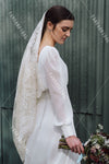 Simple Long Sleeves Modest Backless A Line Wedding Dress Magic Robe de soriee DW390