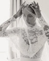 Mermaid Long Sleeve Lace Wedding Dresses With Detachable Skirts ZW510