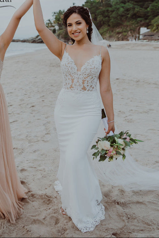 Mermaid See Through Wedding Dresses Elegant Noivas Chic Real DW219 – TANYA BRIDAL