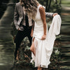 Mermaid V-Neck Wedding Dresses Sweep Train Simple Elegant Bridal Gowns DW246