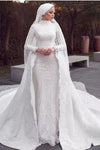 Muslim Mermaid Wedding Dresses With Detachable Train TBW78