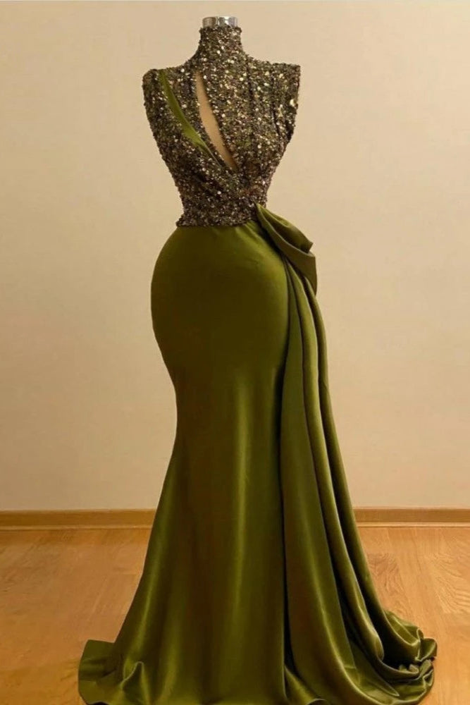 Olive Green Mermaid Evening Dresses Long – TANYA BRIDAL