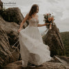 Moonrise Bohemian Wedding Dresses Star moon Striking Lace A Line Bridal Gowns Romantic Vestido De noivas Chic DW333