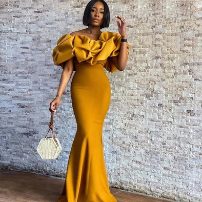 Mustard Yellow Mermaid Bridesmaids Dresses 218181119 – TANYA BRIDAL