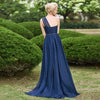 Navy Blue Chiffon Bridesmaid Dresses A line One Shoulder