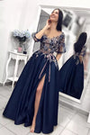 Navy Blue Formal Evening Gown