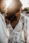 Luxury Wedding Dresses Long Sleeve Open Back Boho Bridal Gowns ZW685
