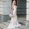 Nude champagne lace wedding dress mermaid bridal gowns DW221