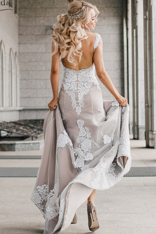 Nude Lining Lace Wedding Dress Bridal Gown DW221 TANYA BRIDAL Nude Lining Lace Wedding Dress Bridal Gown DW221 TANYA BRIDAL