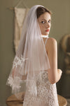 V821 Double Branch Lace Flower Bridal Veil