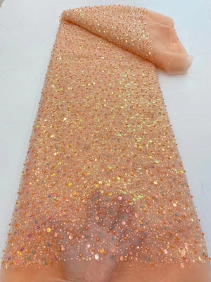 Luxury Beads Sequins Wedding Dress /Evening Dress Material