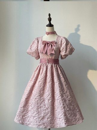 Vintage Dusty Pink Homecoming Dress Party Gown SPF026