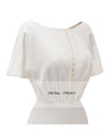 Mermiad Long Simple Wedding Dresses With Short Sleeves