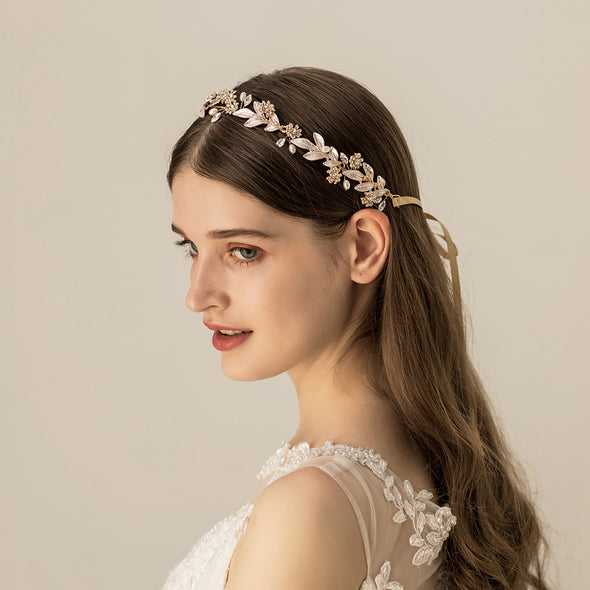Crystal Bead Flower Bride Headbands Hair Comb Princess Wedding Bridal Hairbands Hair Accessories Tiaras