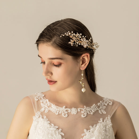 New Wedding Bride Tiaras Crown Headband Hair Comb Clips Hair Accessories O560