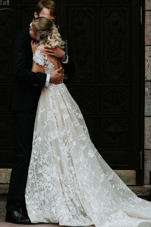 Off Shoulder Lace Wedding Dresses Vestido De Noivas Bohemian Chic DW178