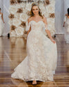 Off-Shoulder A Line Boho Rose Lace Wedding Dresses DW379