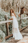 Off-The-Shoulder Boho Wedding Dresses Maxi A Line DW541
