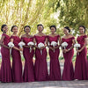 Off The Shoulder Burgundy Bridesmaid Dress Mermaid Style