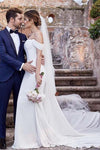 Off The Shoulder Mermaid Wedding Dresses With Button DW037