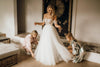 Off shoulder sweetheart wedding dress Romantic Tull skirts elegant Bridal Gowns Fashion detail Noivas DW300