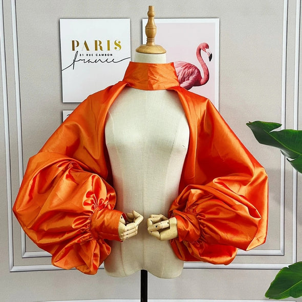 Orange Gold Fashion Jacket Puffy Sleeves Bridal Accessories