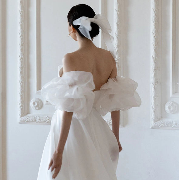 Organza Clouds Puff Sleeves Wedding Detachable Sleeves Chic Boho DG058