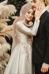 Muslim Wedding Dresses Long Sleeve A Line Brida Gowns  ZW425