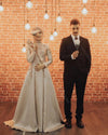 Muslim Wedding Dresses Long Sleeve A Line Brida Gowns  ZW425