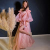 Pink Organza Puff Sleeves Women Fashion DG111