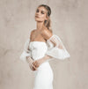 Pleated Plisse Tulle Wedding Detachable Sleeves Chic DG019