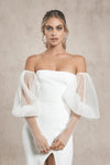 Pleated Plisse Tulle Wedding Detachable Sleeves Chic DG019