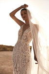 Pluning V-Neck Wedding Dresses Mermaid Backless Bohemian Noivas ZW823