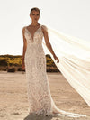 Pluning V-Neck Wedding Dresses Mermaid Backless Bohemian Noivas ZW823