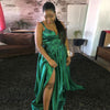 Satin Long Prom Dresses With Pockets