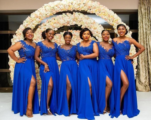 royal blue bridal dresses Wedding Dress Princess Ball Gown Lisposa neck dress with crystal beaded bodice Plus Size Royal Blue Bridemaid