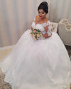 Plus size Lace Appliques Wedding Dresses Long Sleeve 218171211