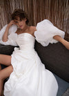 Puff Organza Satin Sleeves Short Charming Boho Bridal Sleeve Set Chic DG084