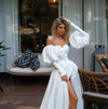 Puff Satin Wedding Long Detachable Sleeves DG099