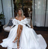 Puff Satin Wedding Long Detachable Sleeves DG099