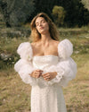 Puffy Elegant Pearls Tulle Wedding Detachable Sleeve DG017