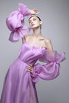 Purple Organza Satin Sleeves Lantern Removeable Sleeves DG047