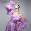 Purple Organza Satin Sleeves Lantern Removeable Sleeves DG047