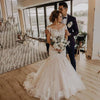 Romantic Lace Appliques Mermaid Wedding Dresses Robe de mariee