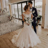 Romantic Lace Appliques Mermaid Wedding Dresses Robe de mariee