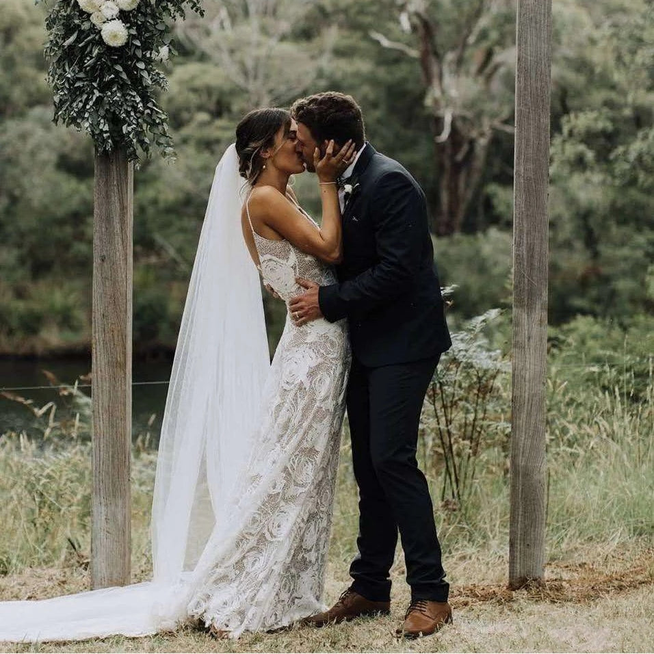 esprit beach dress Romantic France Lace Boho Wedding Dress 2021 – TANYA BRIDAL